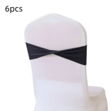48pcs Cross Elastic Spandex Chair Back Waistbands, Elastic Chair Back Decorative Ribbons, Bowknot Decorative Bags, Reusable Chair Cover Satin Ribbons, Chair Band Decorations For Wedding, Banquet, Birthday Party, Graduation Ceremony, Hotel Event - White - View 46