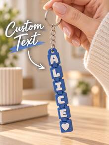 [Custom] 1pc Personalized Custom Name Stress-Relief Push Keycap Keychain, Customizable With English Names And Text - Multicolor - View 8