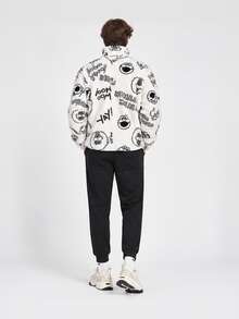 Adidas Neo All-Over Print Fleece Long Sleeve Jacket Unisex Couple Style White - White - View 7