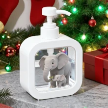 Creative Home Bathroom Dispenser With Hand Pump - Cartoon Elephant Mother And Child Warm Interaction Design, Suitable For Bathroom, Kitchen, Sink - Suitable For Soap, Hand Wash, Body Wash And More - Creative - Multicolor - View 2