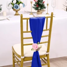 48pcs Multi-Functional Satin Chair Back Waistbands, Bowknot Decorative Bands, Chair Back Decoration And Fixing, Suitable For Birthday, Banquet Hall, Hotel Conference Room, Wedding Party, Hotel, Christmas, And Other Party Scene Decoration - Royal Blue - View 5