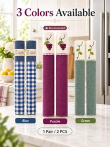 1 Pair Refrigerator Handle Covers, Washable Fabric Fridge Handle Sleeves With Hook & Loop Closure, Anti-Fingerprint Appliance Handle Protectors For Kitchen Appliances, 10.63*4.33in - View 10