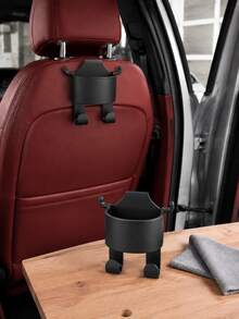 Upgraded Reinforced Car Seat Back Hooks With Cup Holder & Phone Stand, Multifunctional Headrest Organizer, Anti-Drop Storage For Drinks, Bags, Umbrellas & Small Items, Easy-Install Rear Seat Interior Accessory For Cars & SUVs - Multicolor - View 5