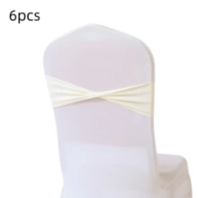 48pcs Cross Elastic Spandex Chair Back Waistbands, Elastic Chair Back Decorative Ribbons, Bowknot Decorative Bags, Reusable Chair Cover Satin Ribbons, Chair Band Decorations For Wedding, Banquet, Birthday Party, Graduation Ceremony, Hotel Event - White - View 83