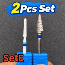 Easy Nail 2pcs Tungsten Steel Nail Drill Bit Set, 3/32" Cuticle Removal Polishing Buffing Drill Bits, Suitable For Manicure And Pedicure - Multicolor - View 7