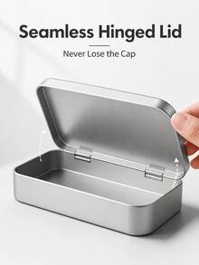 Use, Metal Rectangular Hollow Hinge Can - Silver Mini Portable Box, Small Storage Set, With Lid Home Organization Box, Basic Essentials, Suitable For Storing Push Pins, Jewelry, Crafts, Gifts, Accessories, Matches, Soap (Silver), Sewing Supplies Storage - View 4