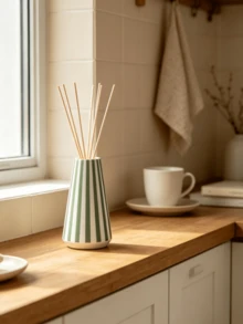 1pc Striped Reed Diffuser Bottle, Multi-Color Vertical Stripes, Nordic Minimalist Style, Suitable For Fireplace Mantel, Bedroom, Countertop, Bathroom, Desk, Home Fragrance Decor, Aromatherapy Vase - 1PC - View 7