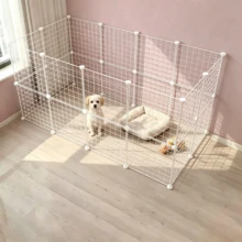Small Pet Fence Dog Isolation Net Modular Small And Medium Dog Cage Indoor Home Use Rabbit Fence Balcony Cat Guardrail - Multicolor - View 1