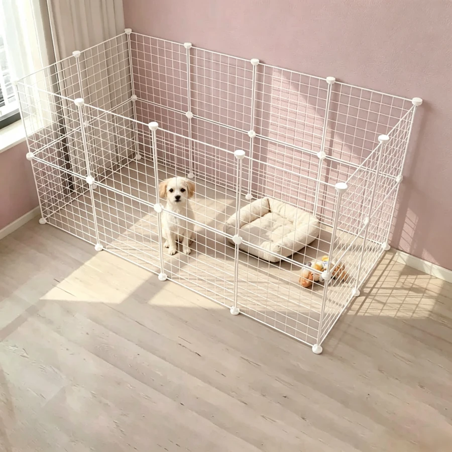 Small Pet Fence Dog Isolation Net Modular Small And Medium Dog Cage Indoor Home Use Rabbit Fence Balcony Cat Guardrail - Multicolor - View 1