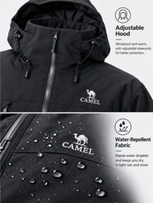 CAMEL CROWN Women's 3-In-1 Waterproof Jacket – Hooded Windproof Outdoor Coat With Detachable Fleece Inner Jacket For Hiking, Camping, Travel And Winter - Phantom Black - View 2