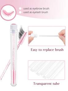 42pcs/22pcs Eyelash Shampoo Bottle Brush Set, Foam Pump Dispenser, Deep Nose Cleaning Brush, Eyelash Extension Tube Brush, Eyelash Care Kit, Suitable For Women And Girls - Multicolor - View 7