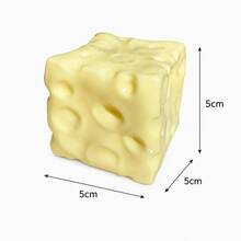 1pc Square Cheese Shaped TPR Squeeze Toy, Moldable Non-Rebound Stress Relief Decor, Cute Decorative Gift, Suitable For Birthday, Easter, Halloween, Christmas And Party Occasions, Suitable For Children - Multicolor - View 6