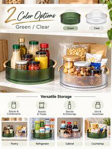 360° Rotating Spice Rack, Slouchy Susan Kitchen Organizer, Non-Slip Rotating Tray, Suitable For Cabinets, Kitchen Countertops, Pantries, Kitchen Storage Organization, Desktop Decoration, Christmas Holiday Gift - View 3