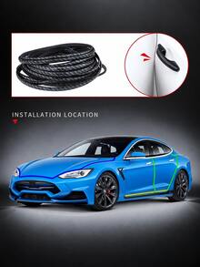 400cm/157.48in Car Door Anti-Collision Buffer Strip, Rubber Edge Guard, Dual Function Of Sealing And Decoration, Enhancing Vehicle Safety - A - View 2