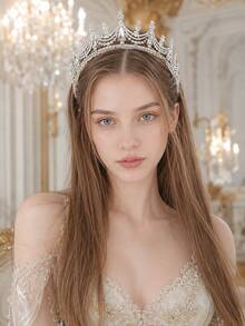Gold Black Rhinestone Vintage Gothic Bridal Crown Tiara Wedding Hair Accessories Women Bride For Bachelorette Party Prom Pageant - Multicolor - View 4
