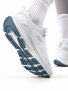 Skechers Women's GO RUN Consistent 2.0 Stable Support Cushioned Breathable Mesh Anti-Torsion Non-Slip Running Shoes - White Blue - View 5