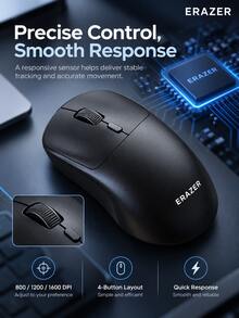 Lenovo Mouse Nirkabel N390, sakelar mikro senyap, desain ergonomis, cocok untuk laptop, desktop, bisnis, dan penggunaan di rumah. - View 3