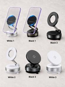 Vacuum Magnetic Car Phone Holder, 360° Rotating Foldable Suction Cup Phone Mount, Adjustable Multi-Angle Magnetic Smartphone Stand With Rotating Locking Vacuum Base, Suitable For Car Dashboard, Office Desk And Smooth Surfaces, Hands-Free Navigation And Viewing - Multicolor - View 10
