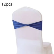 48pcs Cross Elastic Spandex Chair Back Waistbands, Elastic Chair Back Decorative Ribbons, Bowknot Decorative Bags, Reusable Chair Cover Satin Ribbons, Chair Band Decorations For Wedding, Banquet, Birthday Party, Graduation Ceremony, Hotel Event - White - View 14