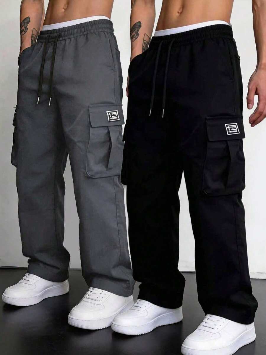 Men's Outdoor Hiking Cargo Pants, Loose Fit, Multi-Pocket Design, Suitable For Hiking, Camping And Daily Wear - Black - View 1