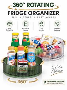 360° Rotating Spice Rack, Slouchy Susan Kitchen Organizer, Non-Slip Rotating Tray, Suitable For Cabinets, Kitchen Countertops, Pantries, Kitchen Storage Organization, Desktop Decoration, Christmas Holiday Gift - View 1