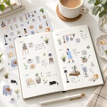 Sunny Life Series Self-Adhesive Flat Sheet Stickers INS Style Cartoon Daily Life Small Items Planner Stickers DIY Decorative Stickers - Multicolor - View 7