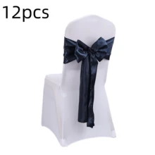 48pcs Multi-Functional Satin Chair Back Waistbands, Bowknot Decorative Bands, Chair Back Decoration And Fixing, Suitable For Birthday, Banquet Hall, Hotel Conference Room, Wedding Party, Hotel, Christmas, And Other Party Scene Decoration - Royal Blue - View 23