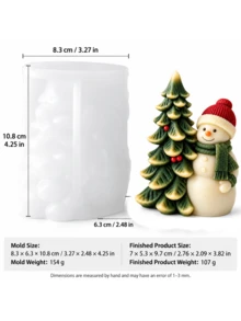 1pc Christmas Tree Hugging Bear Snowman Silicone Candle Mold, 3D Christmas Tree Aromatherapy Wax Mold, DIY Handmade Holiday Candle Making Mold - Candle Mold - View 10