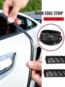 400cm/157.48in Car Door Anti-Collision Buffer Strip, Rubber Edge Guard, Dual Function Of Sealing And Decoration, Enhancing Vehicle Safety - A - View 1