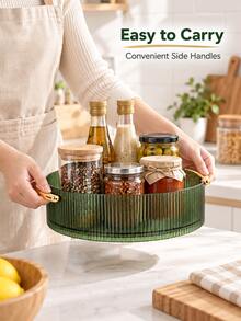 360° Rotating Spice Rack, Slouchy Susan Kitchen Organizer, Non-Slip Rotating Tray, Suitable For Cabinets, Kitchen Countertops, Pantries, Kitchen Storage Organization, Desktop Decoration, Christmas Holiday Gift - View 5