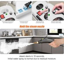 High Power Steam Cleaner 1500W Actual Power, Portable Handheld Steam Cleaner 1pc, Adjustable Temperature And Pressure, Fast Heating, 6 Brush Heads - Large Capacity Water Tank, Suitable For Kitchen, Bathroom, Furniture And Car - US A Type Plug(110-127V) - View 11
