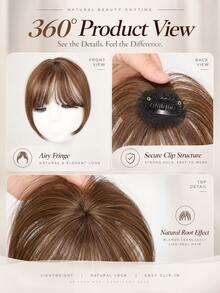 Clip-In Air Bangs Hairpiece For Women, Wispy Fringe With Long Face-Framing Side Strands, Natural-Looking Hair Topper With Secure Clip, Multiple Color Options, Hair Accessory For Daily Wear, Parties, Weddings, Halloween And Christmas - Multicolor - View 6