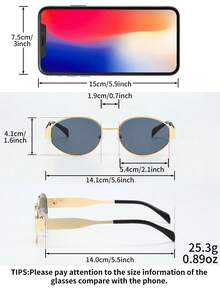 Women's Metal Frame Oval/Polygon Fashion Glasses (Half-Rim), Suitable For Daily Wear And Outdoor Activities - Multicolor - View 6