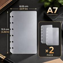 2pcs A5/A6/A7/A4 PP Frosted Plastic Partition Board, DIY Loose Leaf Notebook Inner Page, Protection Board - Multicolor - View 2