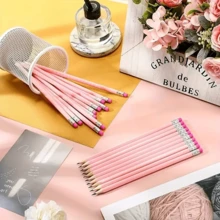 10pcs HB Graphite Pencil Pack With Eraser - For School, Art, Office, Drawing, Sketching, Learning - Pink Wood Pencils, Back To School - Multicolor - View 4