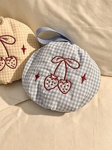 Travel Underwear Storage Bag, 3-In-1 Bra, Panties And Socks Organizer, Cozy Plaid Strawberry Design, Easy Access - Multicolor - View 13