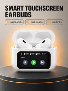 Tai nghe Bluetooth không dây TWS A9 Pro kèm hộp sạc màn hình cảm ứng màu thông minh, âm thanh HiFi Stereo, điều khiển chạm, tích hợp micro, tương thích với Android, iOS, Windows, HarmonyOS - Xem 4
