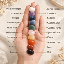 Kit 10 Cristais Naturais Pedras Roladas - Multicolorido - Visão 2