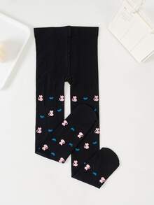2Pcs Girls Cute Cat Bow Pattern Pantyhose, Elastic Comfortable Kids Full-Length Stockings For Toddler Daily Wear - Multicolor - View 5
