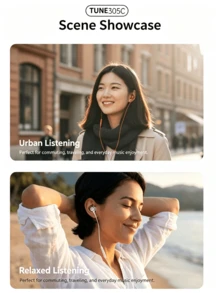 JBL Headphone Berkabel TUNE305C, Semi-In-Ear Tipe-C, Kompatibel dengan Ponsel dan Laptop, dengan Mikrofon - View 2