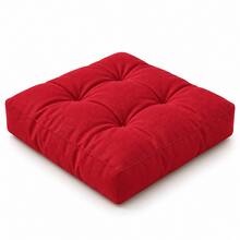60x60x8 Cm Square Floor Cushion – Thick Upholstered Fabric Seat Pad For Floor, Home & Balcony - Red - View 4