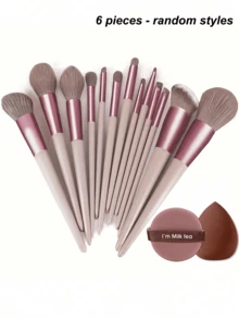 Cosmetic Brush Set For Eyeshadow, Foundation, BB Cream, Concealer, Blush, Powder, Mixed Beauty Soft Comprehensive Makeup Tools For Women - Brown - View 11