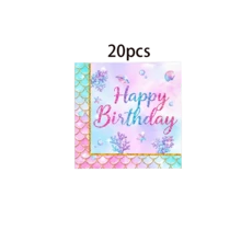 10pcs/20pcs/80pcs Mermaid Birthday Party Paper Supplies, Pink Blue Gradient Mermaid Tail Scale 7/9 Inch Paper Plates, 3.5 Inch Cups, 6.5 Inch Napkins, Tableware Set, Underwater Ocean Theme Birthday Decoration Supplies Birthday Tableware Set - Multicolor - View 9