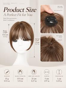Clip-In Air Bangs Hairpiece For Women, Wispy Fringe With Long Face-Framing Side Strands, Natural-Looking Hair Topper With Secure Clip, Multiple Color Options, Hair Accessory For Daily Wear, Parties, Weddings, Halloween And Christmas - Multicolor - View 5