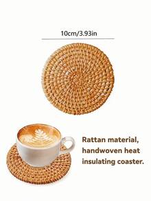 1pc Handmade Woven Rattan Cable Management Box With 2 Open Slots, For Hiding Power Strip, Router And USB Hub Cables - Coffee Brown - View 7