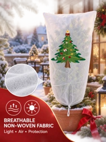 1 buah - Penutup Pelindung Embun Beku Tanaman Natal, Tas Jaket Musim Dingin Tanaman Non-Woven yang Dapat Digunakan Kembali dengan Tali Serut, Motif Rusa, Pohon, Manusia Salju, Santa, Tas Pelindung Tanaman untuk Pot Taman Luar Ruangan, Tersedia 4 Gaya - Penutup antibeku tanaman - View 5