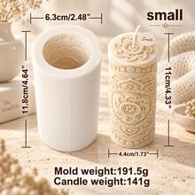 日月蜜蠟柱狀蠟燭模具 DIY 手作工藝品 新月月相 - 白色 - 查看 14
