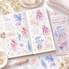 Xiangjianhuan Series PET Sticker Pack, INS Style Fresh Plants, Flowers, Koi Fish, Planets, Planner Scrapbook Stickers, DIY Decorative Stickers - Multicolor - View 7