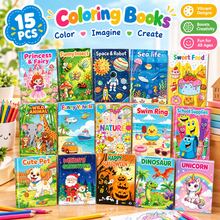 15 Buku Mewarnai Mini, Tema Hewan, Putri & Dinosaurus, Suvenir Pesta Massal untuk Ulang Tahun, Aktivitas Kelas, Pengisi Tas Bingkisan, Set Hadiah - MultiWarna - View 3