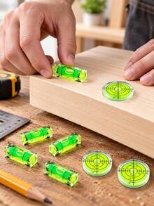 Mini Bubble Level Set, Magnetic Square And Round Disc High-Precision Small Leveling Tool With High-Visibility Green Liquid Bubble, Anti-Drop Transparent Acrylic Portable Level Ruler, Suitable For Hanging Pictures, Frame Installation, Drilling, Camera Tripod, Turntable, Ideal Tool For Woodworking, DIY Crafts, Home Decor Layout, Also Suitable As Christmas And Halloween Gift - A - View 6